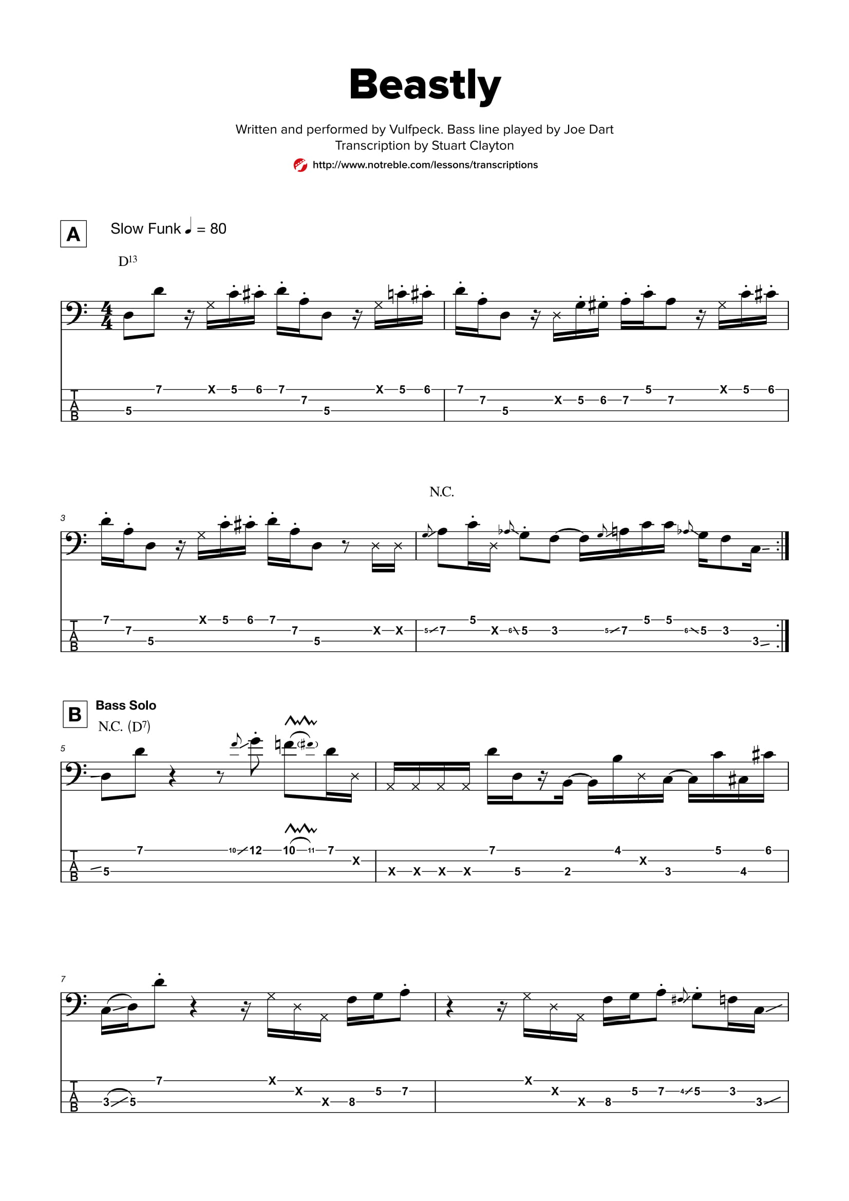Weedeater - Woe's Me, Bass Transcription
